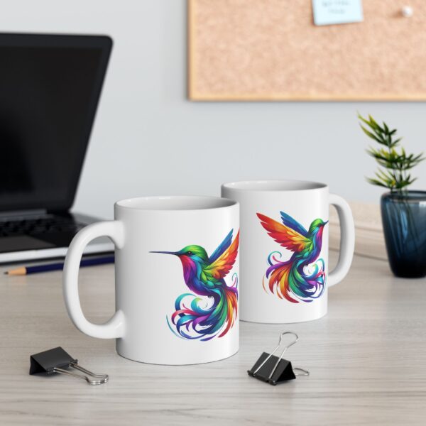 Colorful Hummingbird Ceramic Mug, Perfect for Gifts, Morning Coffee, Tea Lover, Birdwatchers, Artistic Design