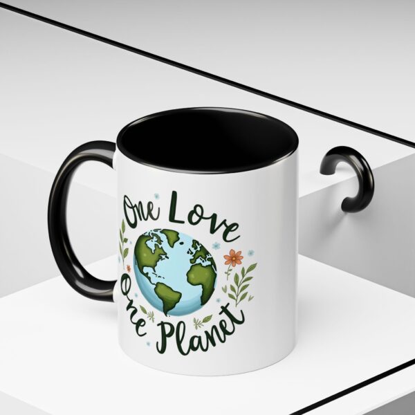 One Love One Planet Mug - Eco-Friendly Coffee Mug, Nature Lover Gift, Earth Day, Sustainable Living, Unique Tea Cup, Cute