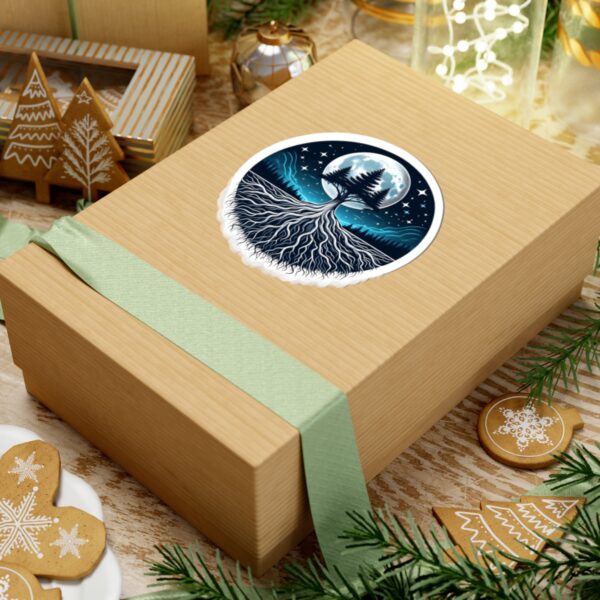 Mystic Tree Moon Kiss-Cut Stickers - Nature-Inspired Vinyl Decals for Laptops & Decor