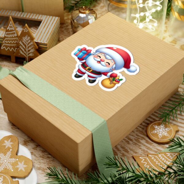Cheerful Santa Kiss-Cut Stickers for Holiday Cheer