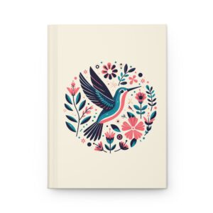 Floral Hummingbird Journal - Inspirational Notebook, Gift for Writers, Nature Lovers, Flower Design Diary, Guided Journaling
