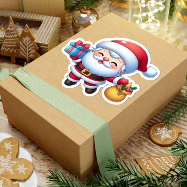 Cheerful Santa Kiss-Cut Stickers for Holiday Cheer