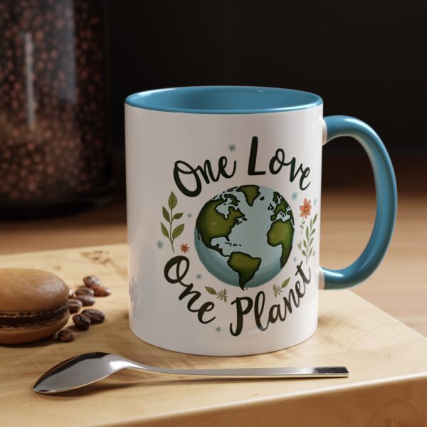 One Love One Planet Mug - Eco-Friendly Coffee Mug, Nature Lover Gift, Earth Day, Sustainable Living, Unique Tea Cup, Cute