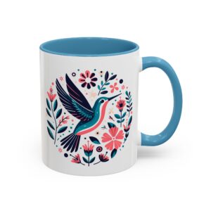 Vibrant Floral Hummingbird Coffee Mug | Perfect for Nature Lovers, Floral Decor, Tea Mug, Spring Celebrations