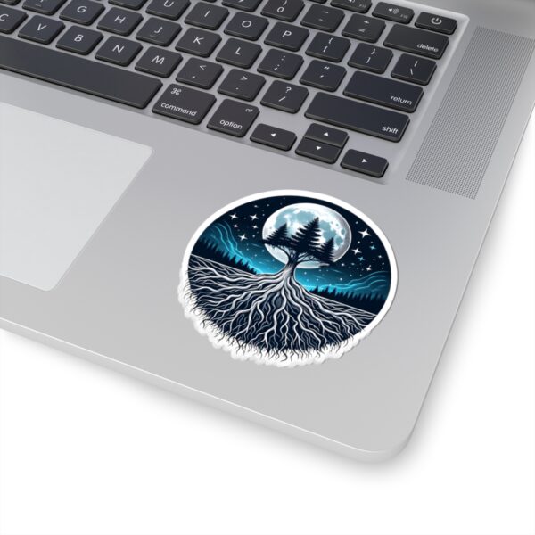 Mystic Tree Moon Kiss-Cut Stickers - Nature-Inspired Vinyl Decals for Laptops & Decor