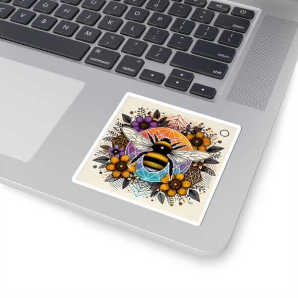 Bee-Inspired Kiss-Cut Stickers - Floral Design for Nature Lovers