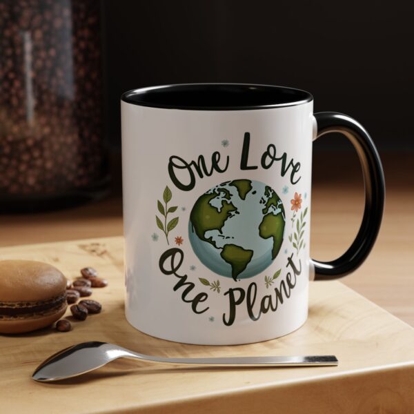 One Love One Planet Mug - Eco-Friendly Coffee Mug, Nature Lover Gift, Earth Day, Sustainable Living, Unique Tea Cup, Cute