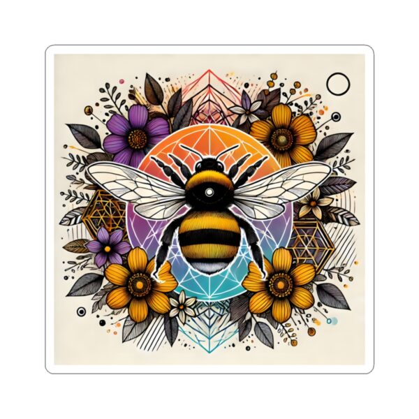 Bee-Inspired Kiss-Cut Stickers - Floral Design for Nature Lovers