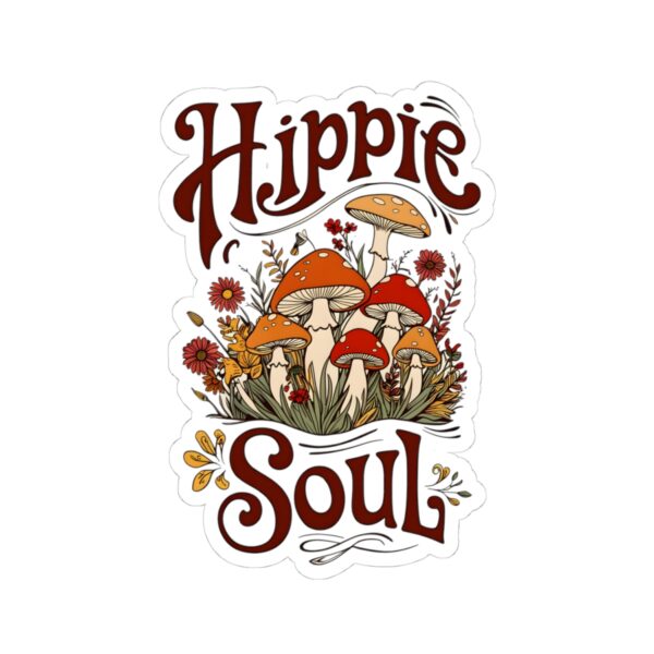 Hippie Soul Mushrooms Sticker – Trippy Boho Psychedelic Vinyl Decal for Laptops, Water Bottles & More