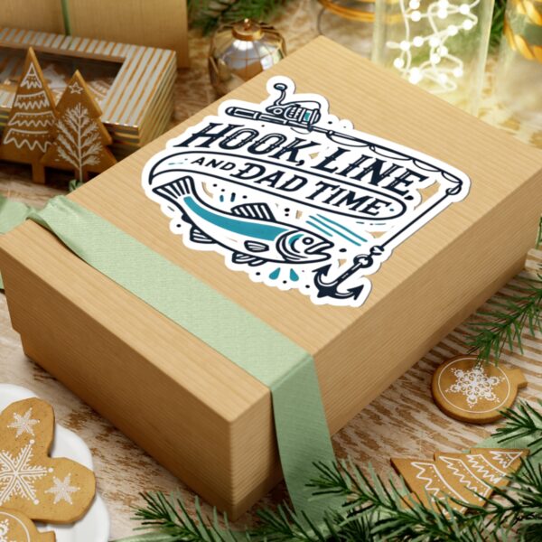 Hook Line Dad Time Stickers - Perfect for Fishing Lovers & Dads