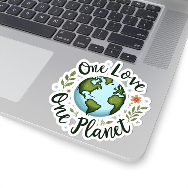 One Love One Planet Kiss-Cut Stickers - Eco-Friendly Nature Vibe Stickers for Sustainable Living