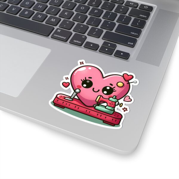 Cute Heart Sewing Machine Kiss-Cut Stickers for Crafters, Gifts & Decor