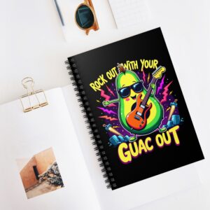 Funny Rock Out With Your Guac Out Notebook – Avocado Rock 'n Roll Music Gift