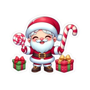 Cute Santa Claus Kiss-Cut Stickers for Holiday Cheer