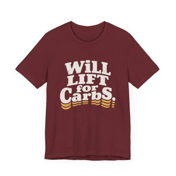 Funny Gym Shirt for Fitness Lovers – Will Lift for Carbs Tee
