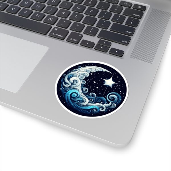 Celestial Wave Kiss-Cut Stickers | Ocean-Inspired Art for Laptop & Water Bottles