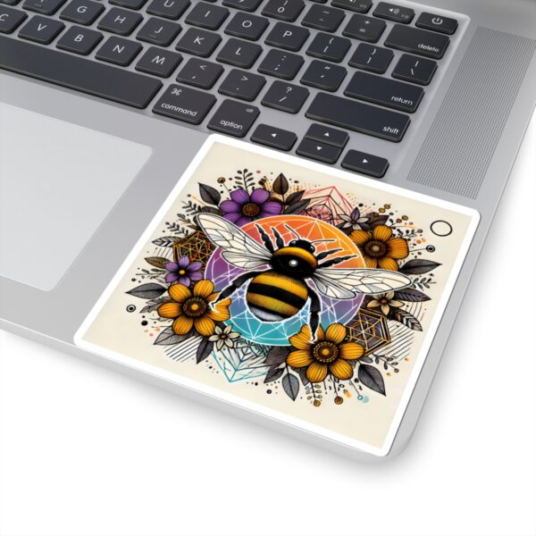 Bee-Inspired Kiss-Cut Stickers - Floral Design for Nature Lovers