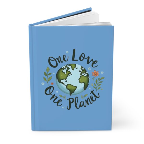 One Love One Planet Earth Hardcover Journal – Peaceful Eco Design with Flowers | Nature, Unity & Environmental Awareness Art
