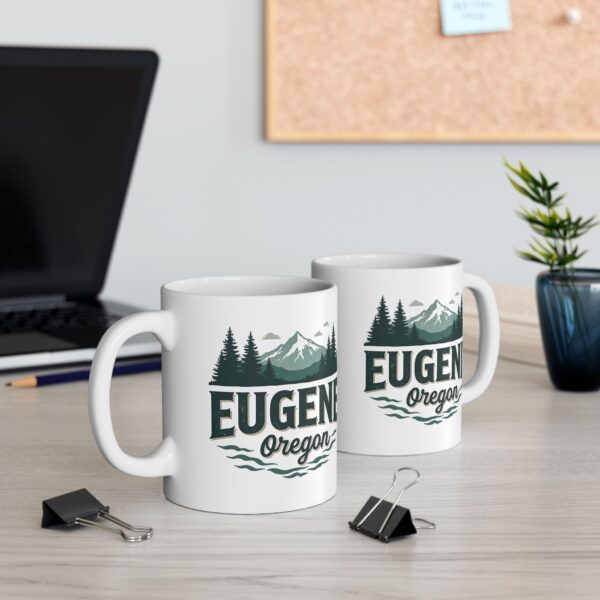 Eugene Oregon: College Town Vibes, Outdoor Adventure Nature Ceramic Mug, (11oz, 15oz)