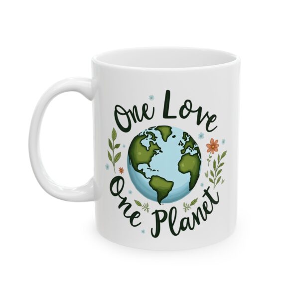 Eco-Friendly Ceramic Mug - One Planet Design, Sustainable Gift, Coffee Cup, Earth Lover Mug, Nature Inspired