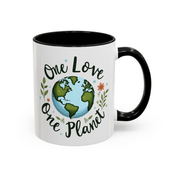 One Love One Planet Mug - Eco-Friendly Coffee Mug, Nature Lover Gift, Earth Day, Sustainable Living, Unique Tea Cup, Cute