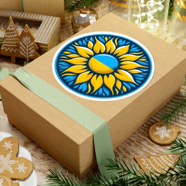 Vibrant Ukrainian Sunflower Kiss-Cut Stickers | Perfect for Laptops & Water Bottles