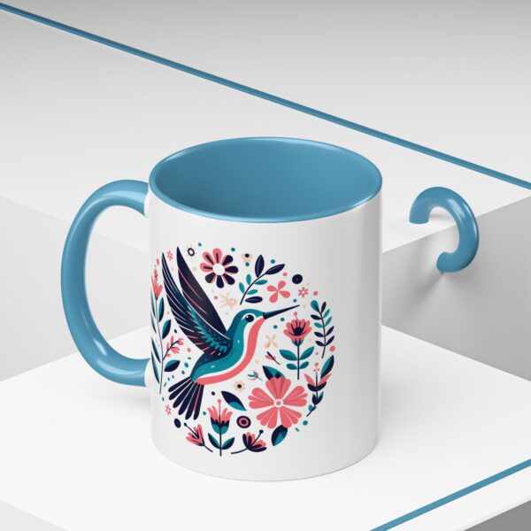 Vibrant Floral Hummingbird Coffee Mug | Perfect for Nature Lovers, Floral Decor, Tea Mug, Spring Celebrations