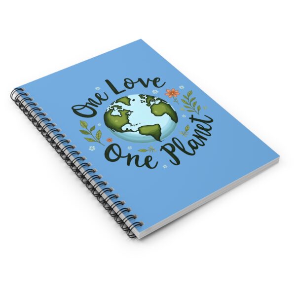One Love One Planet Earth Notebook – Peaceful Eco Design with Flowers | Nature, Unity & Environmental Awareness Art