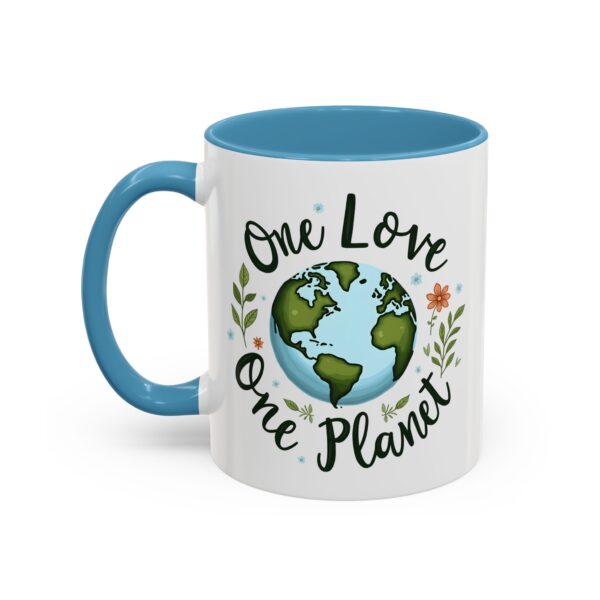 One Love One Planet Mug - Eco-Friendly Coffee Mug, Nature Lover Gift, Earth Day, Sustainable Living, Unique Tea Cup, Cute
