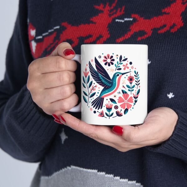 Hummingbird Floral Ceramic Mug - Perfect for Nature Lovers, Tea/Coffee Lovers, Home Décor, Mother's Day, Birthday