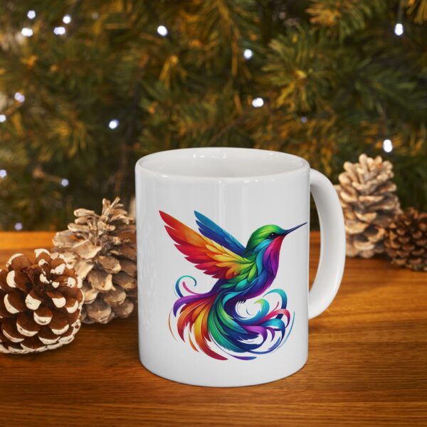Colorful Hummingbird Ceramic Mug, Perfect for Gifts, Morning Coffee, Tea Lover, Birdwatchers, Artistic Design