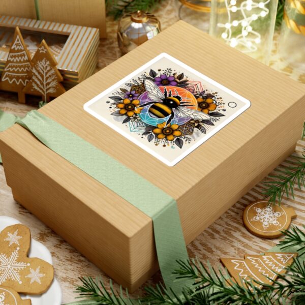 Bee-Inspired Kiss-Cut Stickers - Floral Design for Nature Lovers