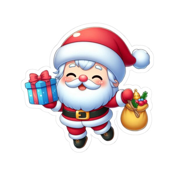 Cheerful Santa Kiss-Cut Stickers for Holiday Cheer