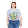 Let It Bee Floral Design - Nature-Inspired Bee and Flowers Art Unisex Jersey Short Sleeve Tee