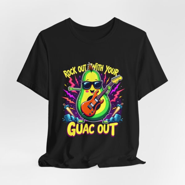 Funny Rock Out With Your Guac Out T-Shirt – Rock 'n Roll Avocado Humor Tee