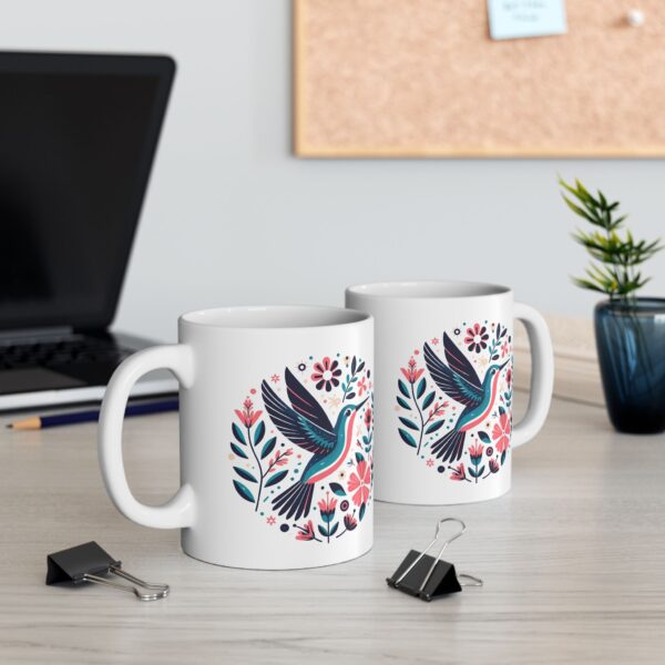 Hummingbird Floral Ceramic Mug - Perfect for Nature Lovers, Tea/Coffee Lovers, Home Décor, Mother's Day, Birthday