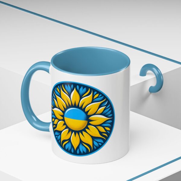 Coffee Mug, Ukraine Flag Sunflower Design, Patriotic Tea Cup, Floral Ceramic Gift, Ukrainian Pride Drinkware, 11oz, 15oz