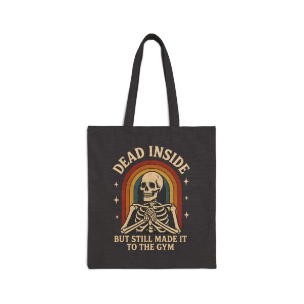 Funny Gym Tote Bag | Dead Inside Skeleton | Gift for Gym Lover