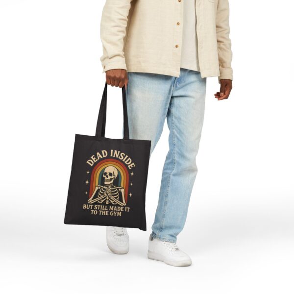 Funny Gym Tote Bag | Dead Inside Skeleton | Gift for Gym Lover