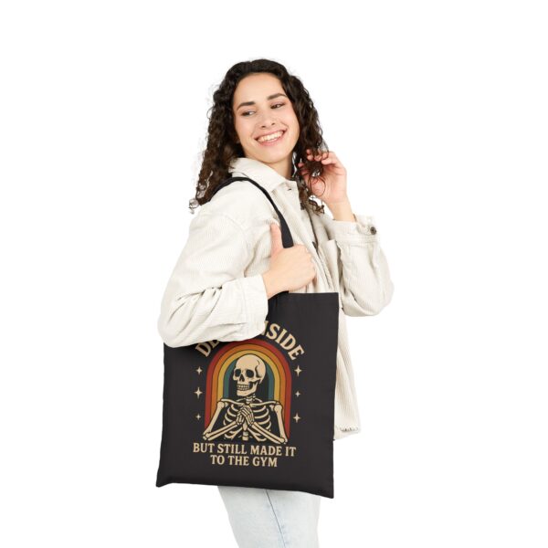 Funny Gym Tote Bag | Dead Inside Skeleton | Gift for Gym Lover