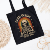 Funny Gym Tote Bag | Dead Inside Skeleton | Gift for Gym Lover